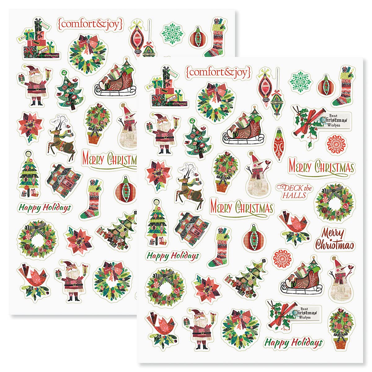 Amazon.com: Fancy & Festive Christmas Holiday Stickers - Set of 40